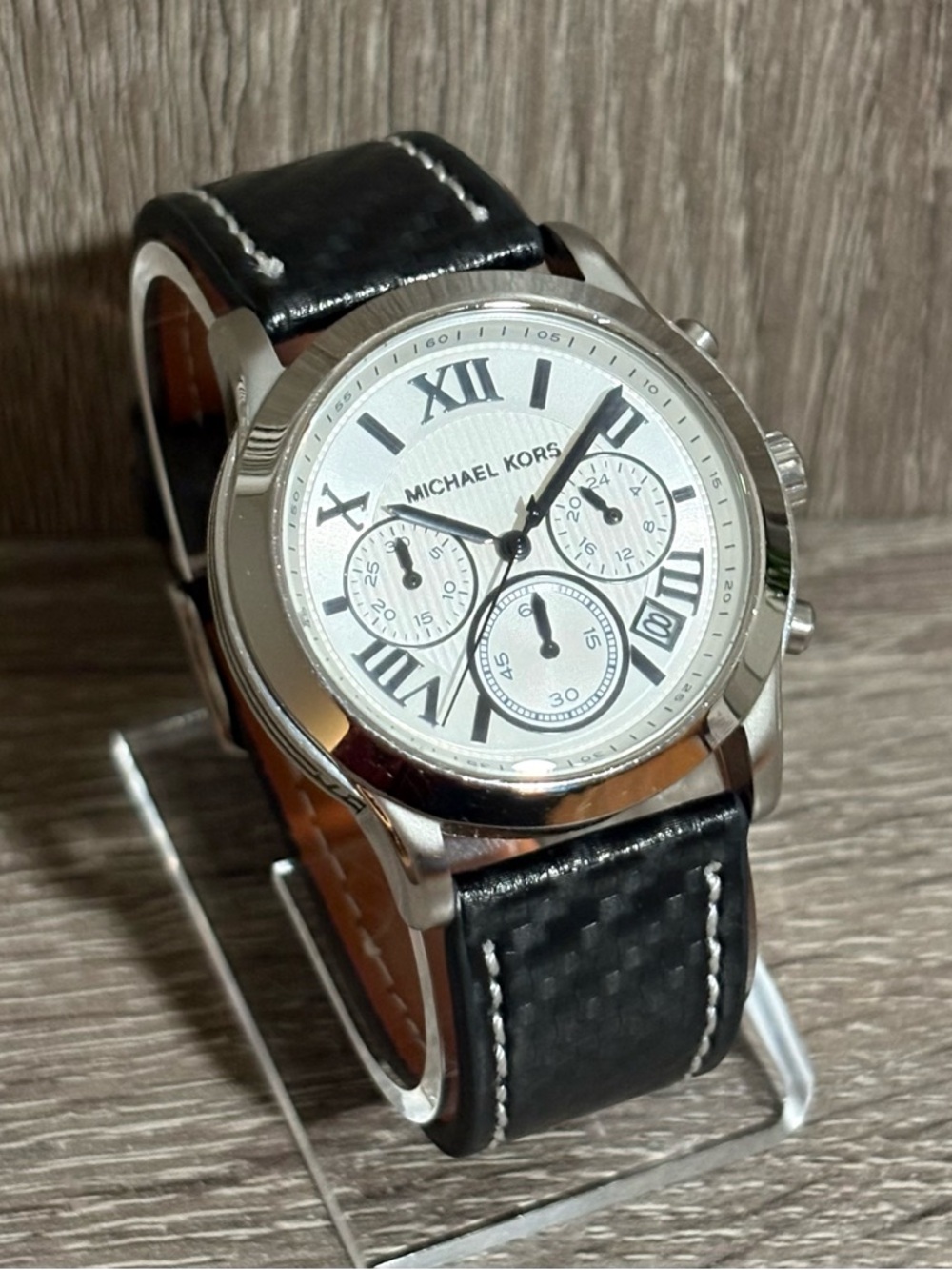 White Michael Kors Chronograph Men’s Watch With New Battery